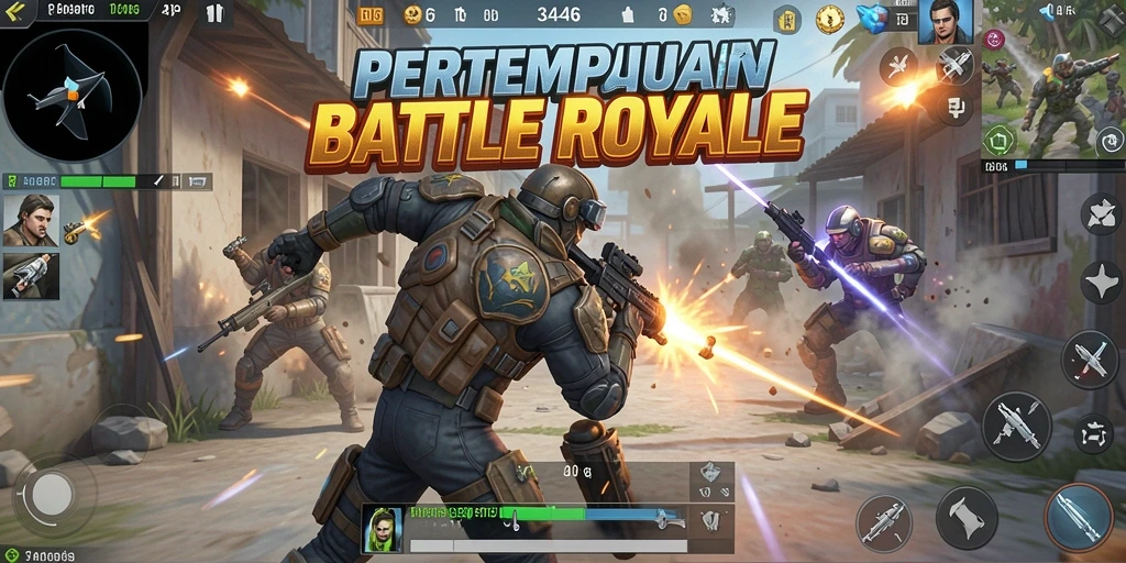 Gameplay seru dalam Battle Royale yang penuh aksi dan tantangan.