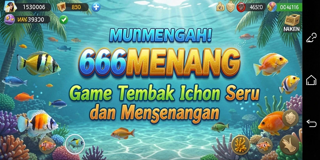 Tampilan gameplay seru dalam 666MENANG saat menembak ikan.