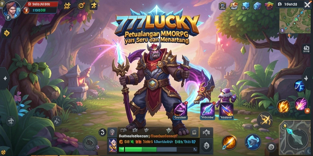 Tampilan gameplay menakjubkan dari 777LUCKY dalam petualangan MMORPG.
