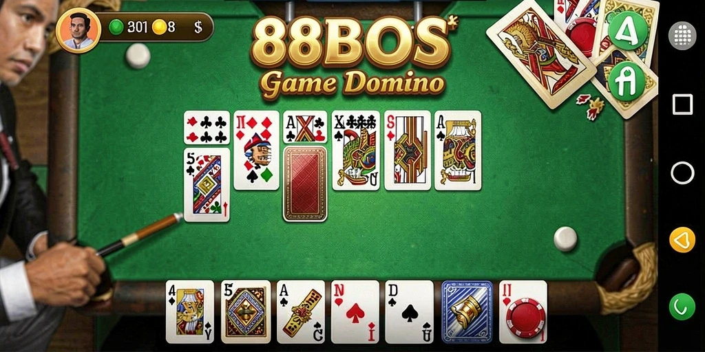 Tampilan gameplay Domino yang menarik di 88BOS.
