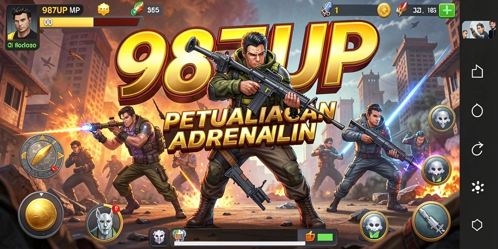 Tampilan gameplay menegangkan dalam 987UP dengan aksi yang dinamis.