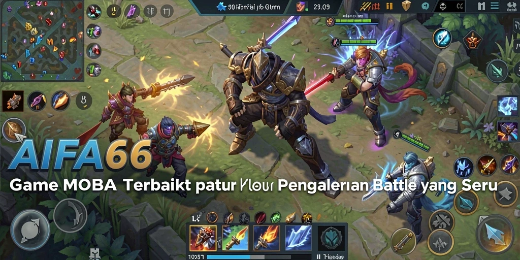 Screenshot AIFA66 menampilkan aksi pertarungan seru dalam game MOBA.