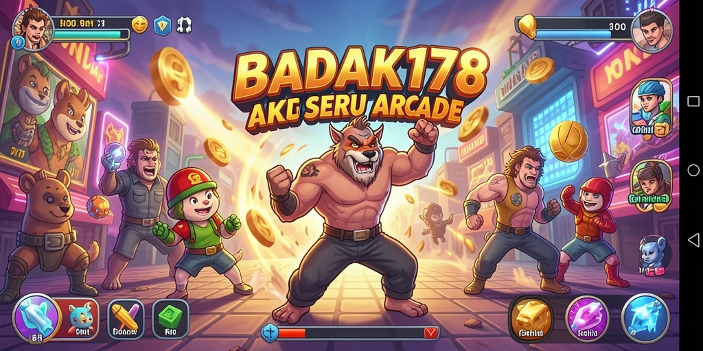 Tampilan seru gameplay BADAK178 yang penuh warna.
