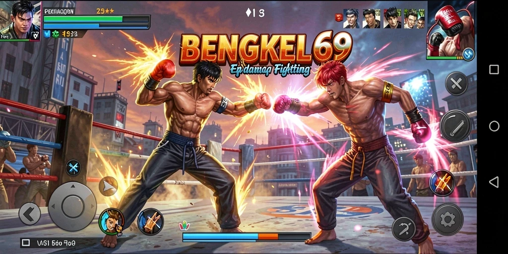 Screenshot gameplay BENGKEL69 yang menegangkan dalam pertarungan.