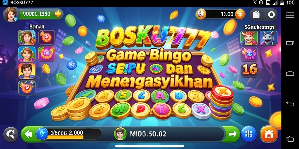 Screenshot gameplay BOSKU777 yang menunjukkan momen mendebarkan saat bermain Bingo.