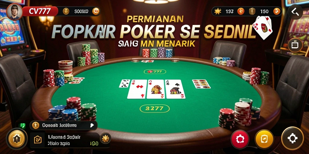 Tampilan gameplay CV777 yang seru dan kompetitif dalam permainan Poker.
