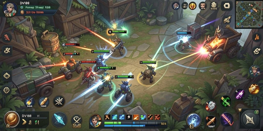 Tampilan menarik dan mendebarkan dari gameplay strategi DV188.
