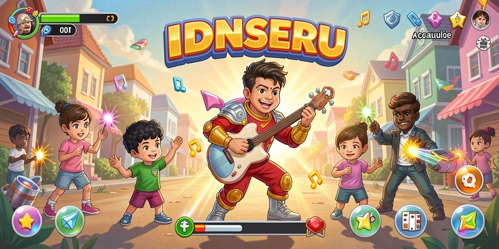 Tangkapan layar menunjukkan gameplay menarik dari IDNSERU di level menengah.