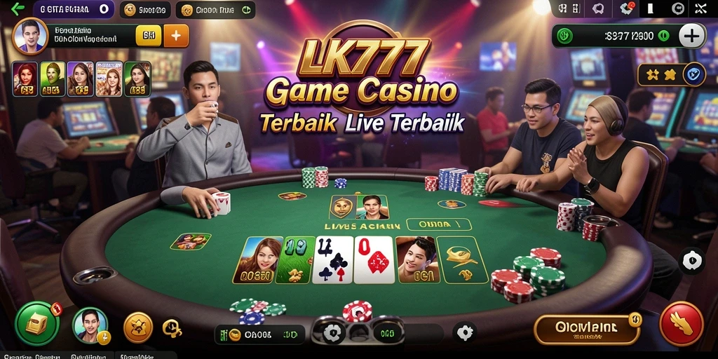 Screenshot LK777 menampilkan gameplay seru dalam kasino langsung.
