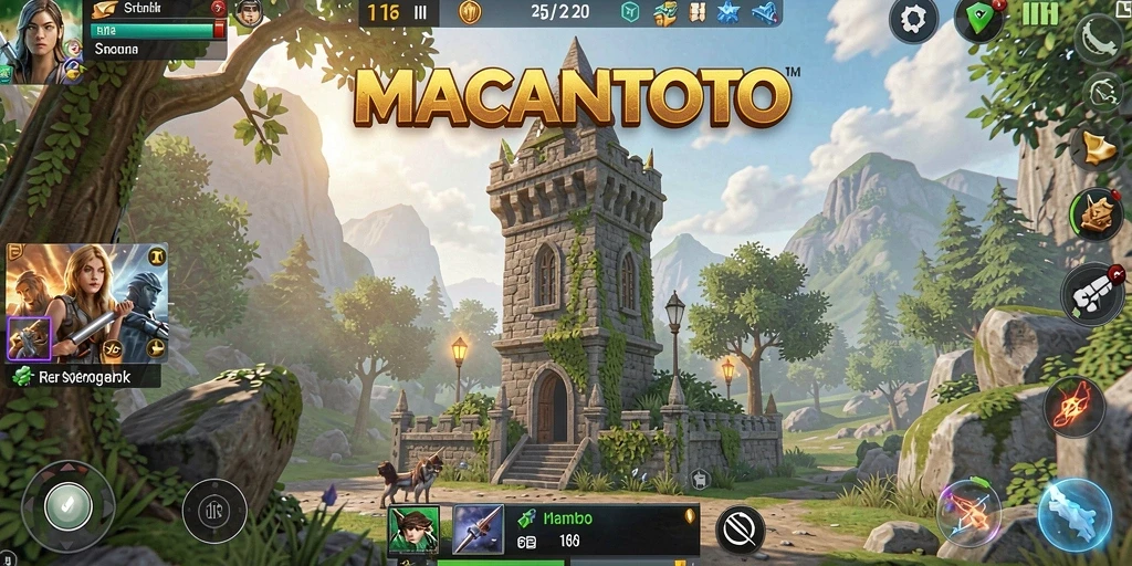 Tampilan gameplay seru dari game Tower Defense MACANTOTO.