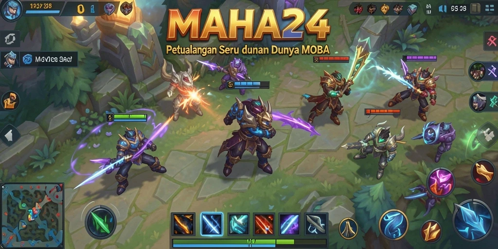 Tampilan aksi seru dalam gameplay MOBA MAHA24.