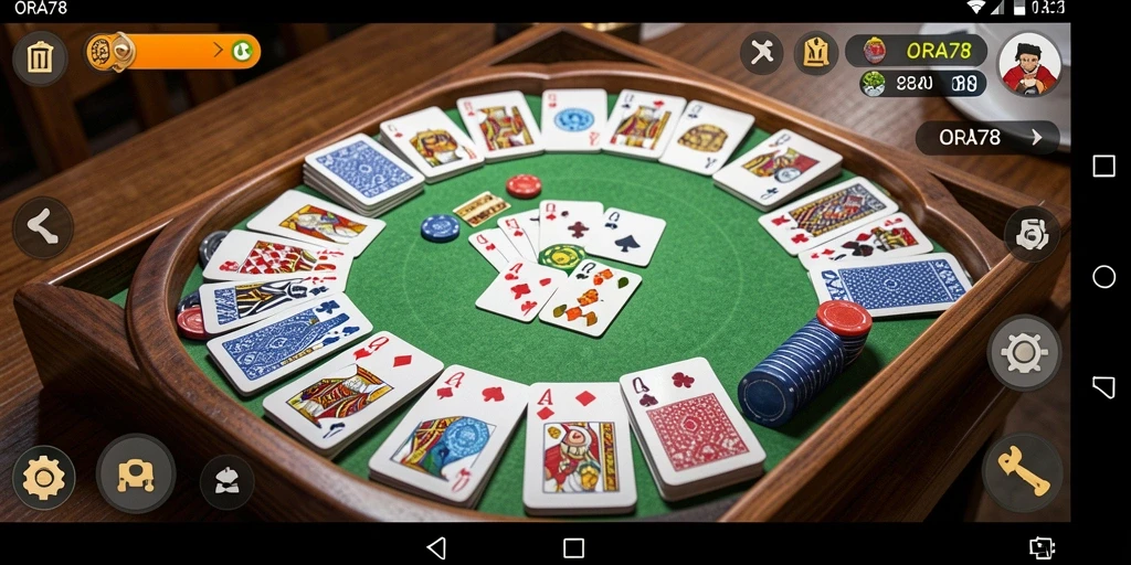 Tampilan gameplay seru Gaple di ORA78 dengan teman-teman.