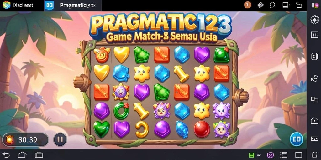 Screenshot gameplay PRAGMATIC123 menampilkan keseruan permainan Match-3.