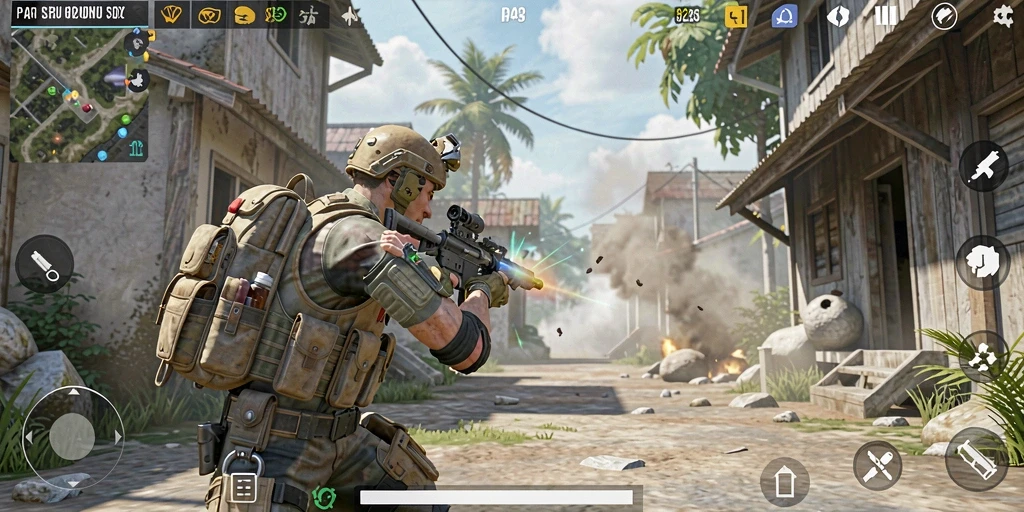 Tampilan gameplay seru dalam RP62RP, aksi tembak-menembak intens.
