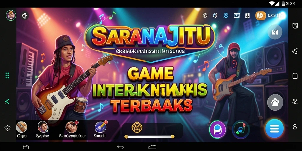 Tampilan gameplay SARANAJITU yang menampilkan aksi musik yang seru.