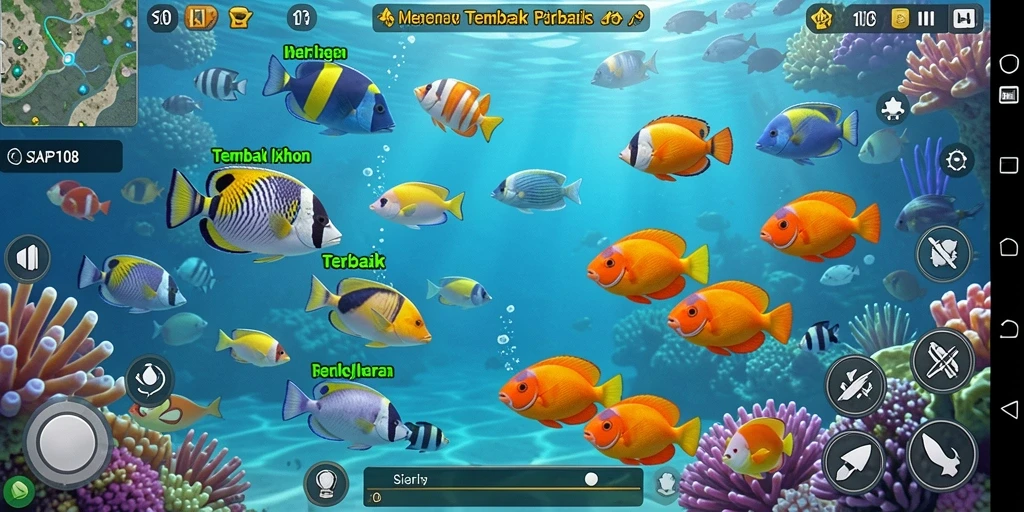 Tangkapan layar gameplay SIAP108 menampilkan aksi menembak ikan yang seru.