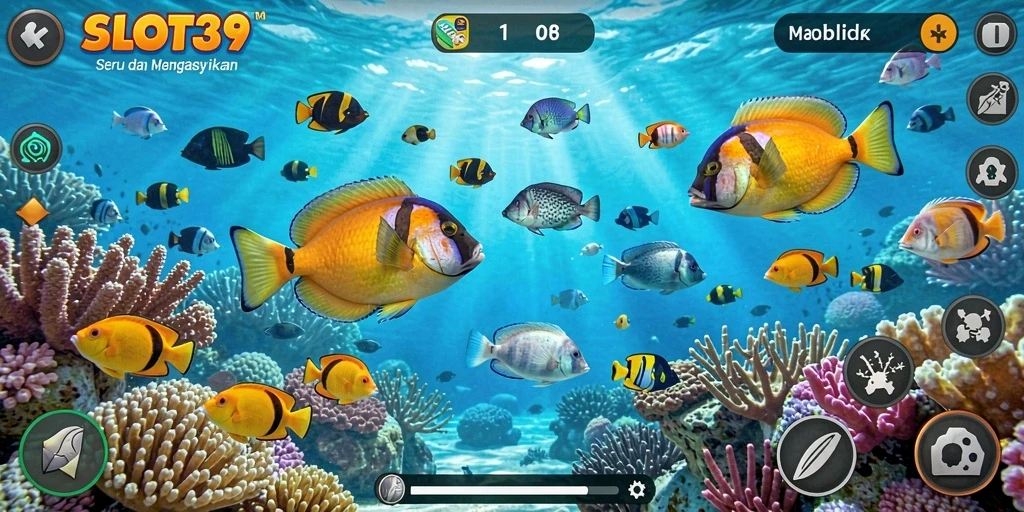 Tangkapan layar dari gameplay SLOT39 yang penuh aksi Tembak Ikan.