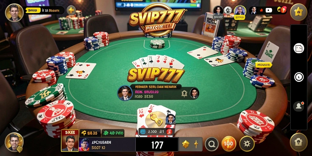 Tampilan gameplay SVIP777 dengan tema Poker yang mendebarkan.